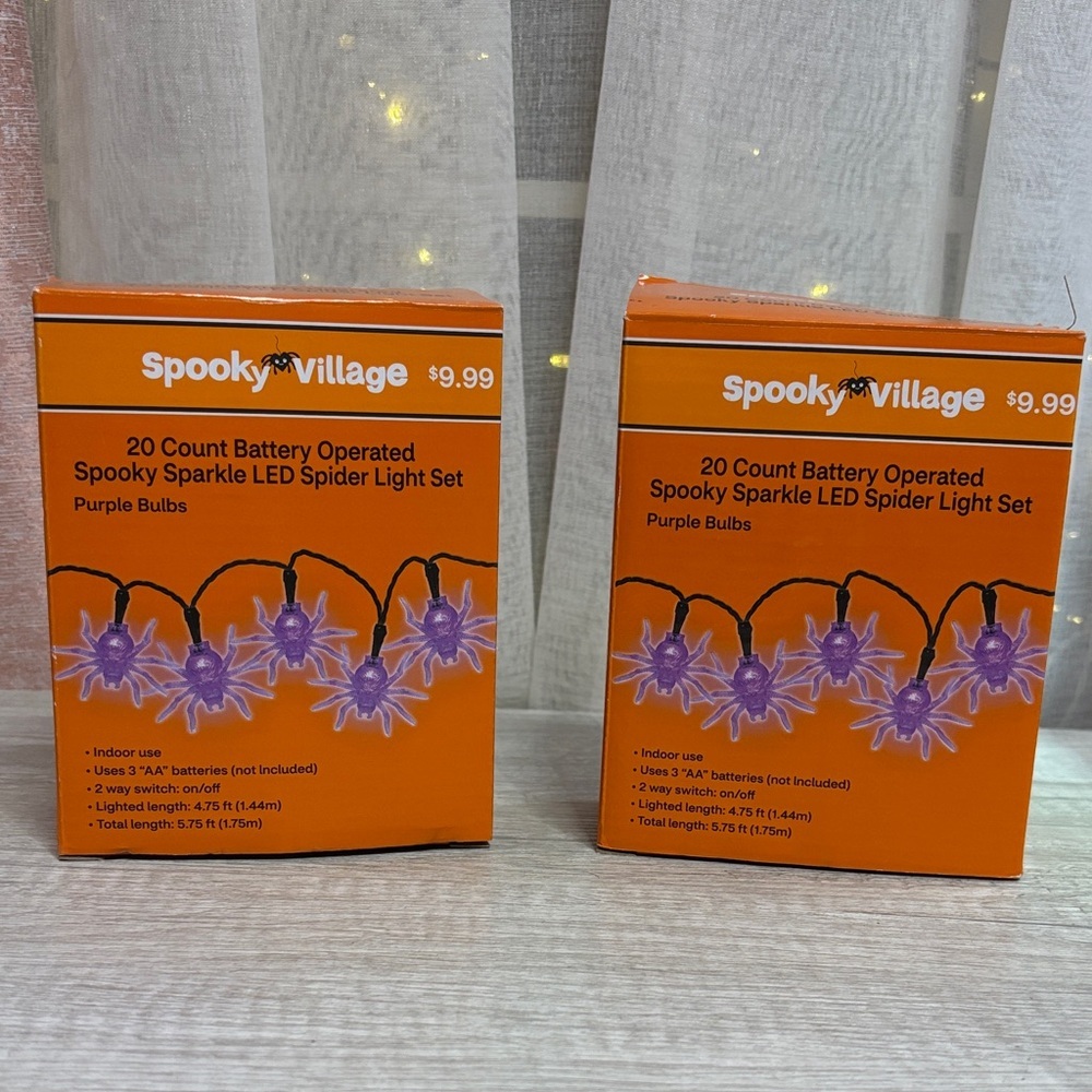 Spooky Village LED Spider Light Set